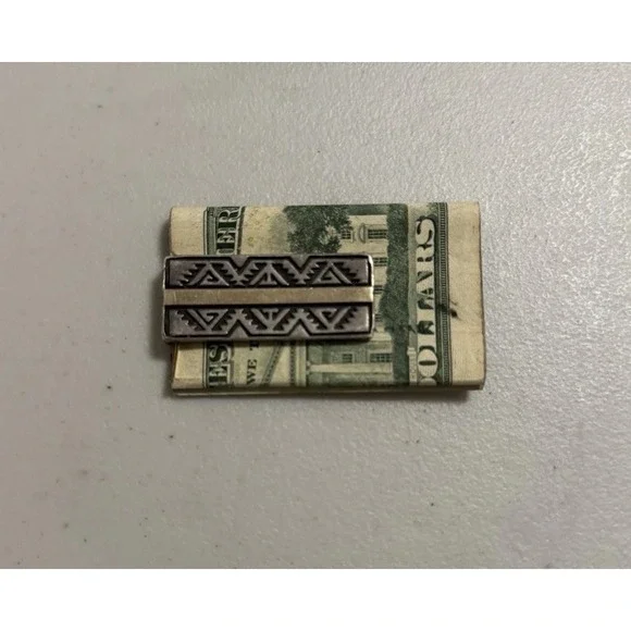 Calvin Begay Navajo 14k Gold Sterling Silver‎ Vintage Money Clip 23 Grams